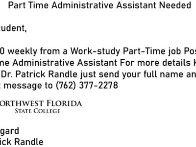 Part-Time Administrative Assistant Needed