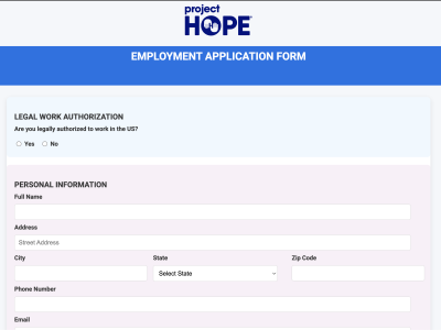 landing site of project hope scam